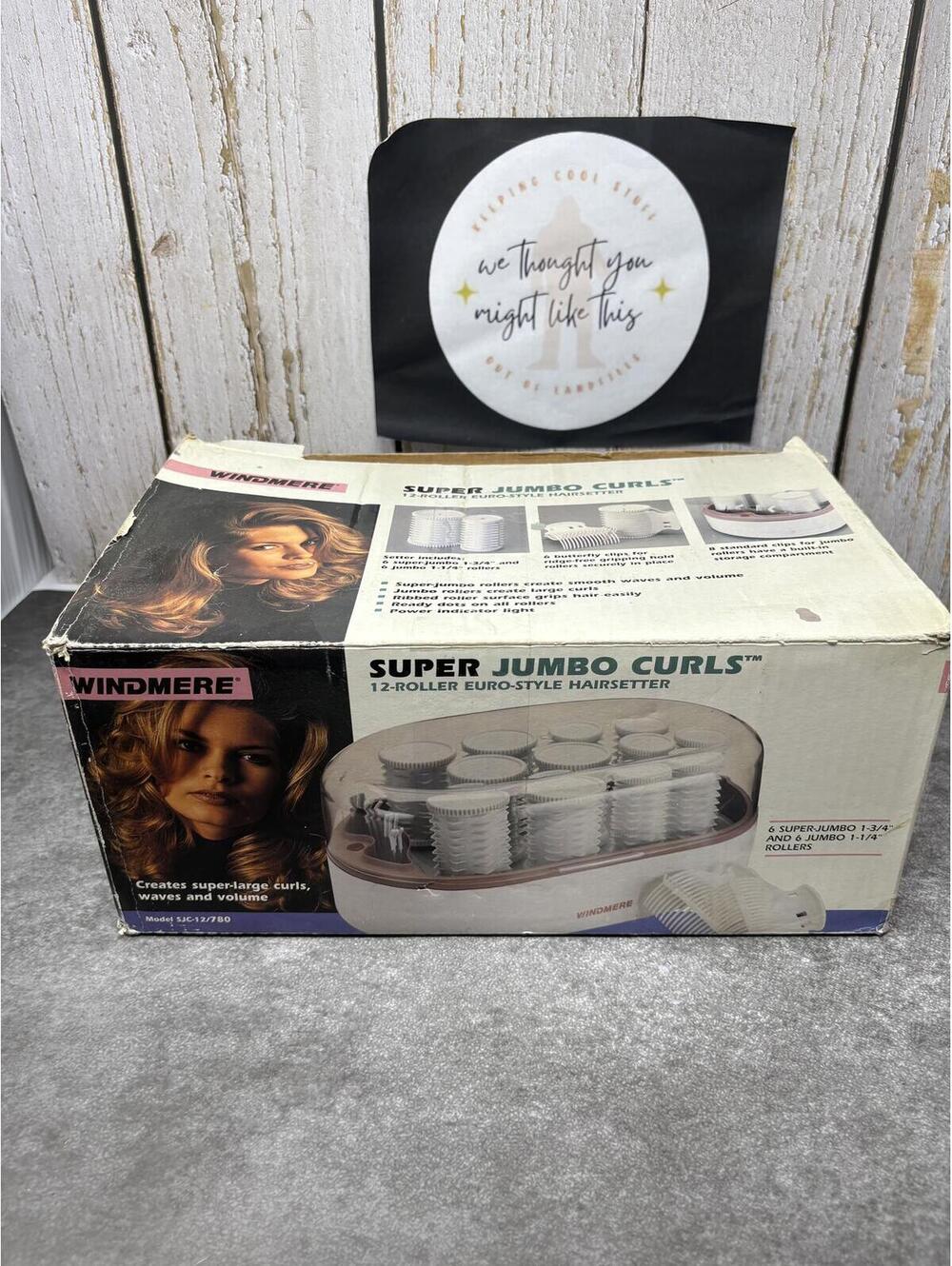 Windmere Super Jumbo Curls 12-Roller Euro Hairsetter Hot Rollers Set w/ Box